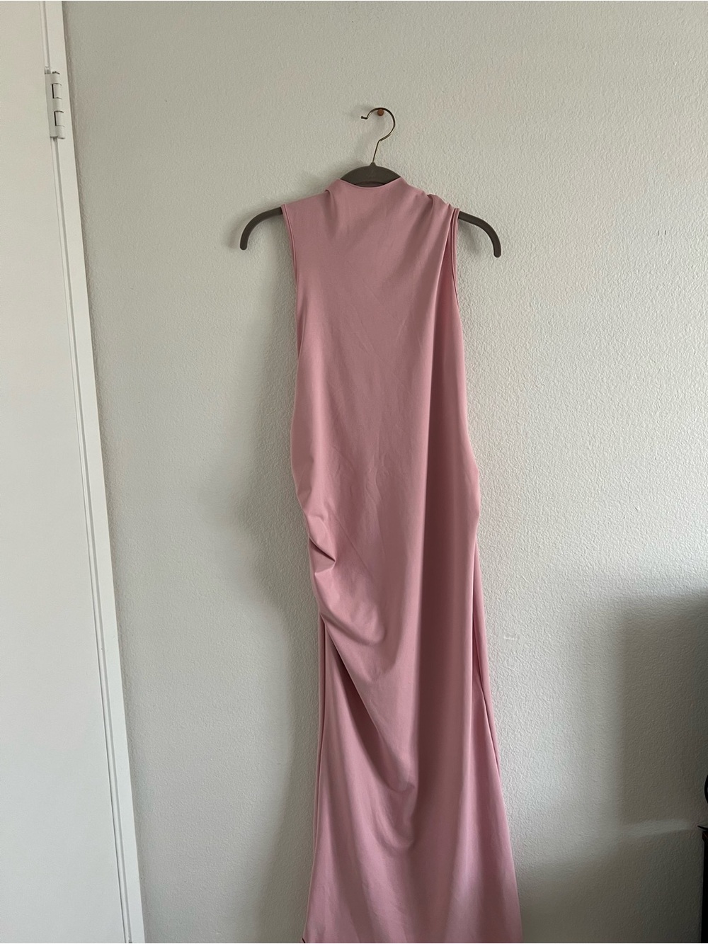 SHEIN Dusty Rose High-Neck Sleeveless Maternity Dress